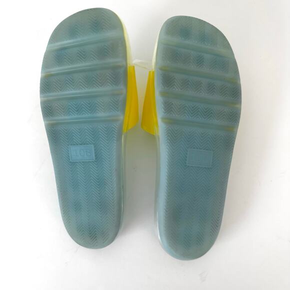 Tory Burch Bubble Jelly Slides Sandals Light Blue / Firefly Yellow Women's US10B - Picture 12 of 14
